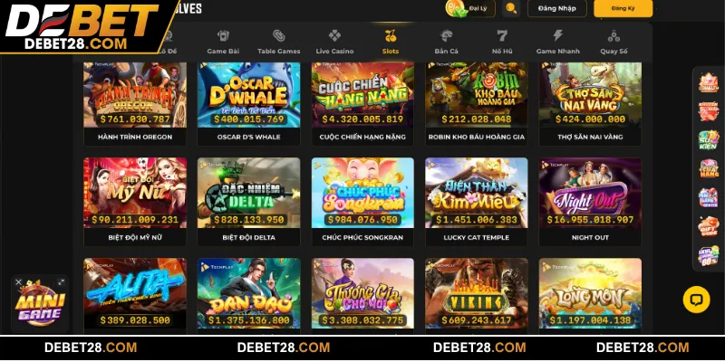 Các tựa game nổ hũ DEBET hấp dẫn nhất năm 2025
