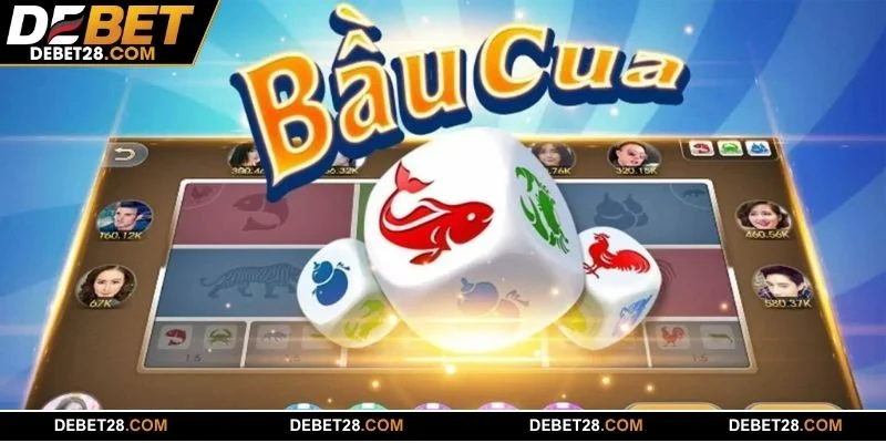 Giao diện vui nhộn của bầu cua DEBET có các các linh vật quen thuộc