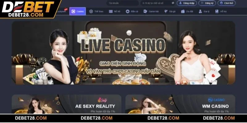 Thành viên sẽ được trải nghiệm chơi casino trực tuyến với công nghệ tiên tiến
